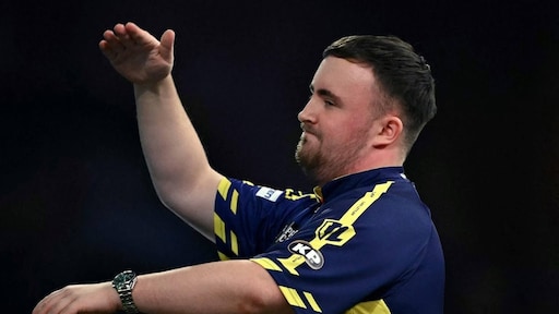 Van Gerwen in de finale van het Wereldkampioenschap Darts tegen de 17-jarige Littler