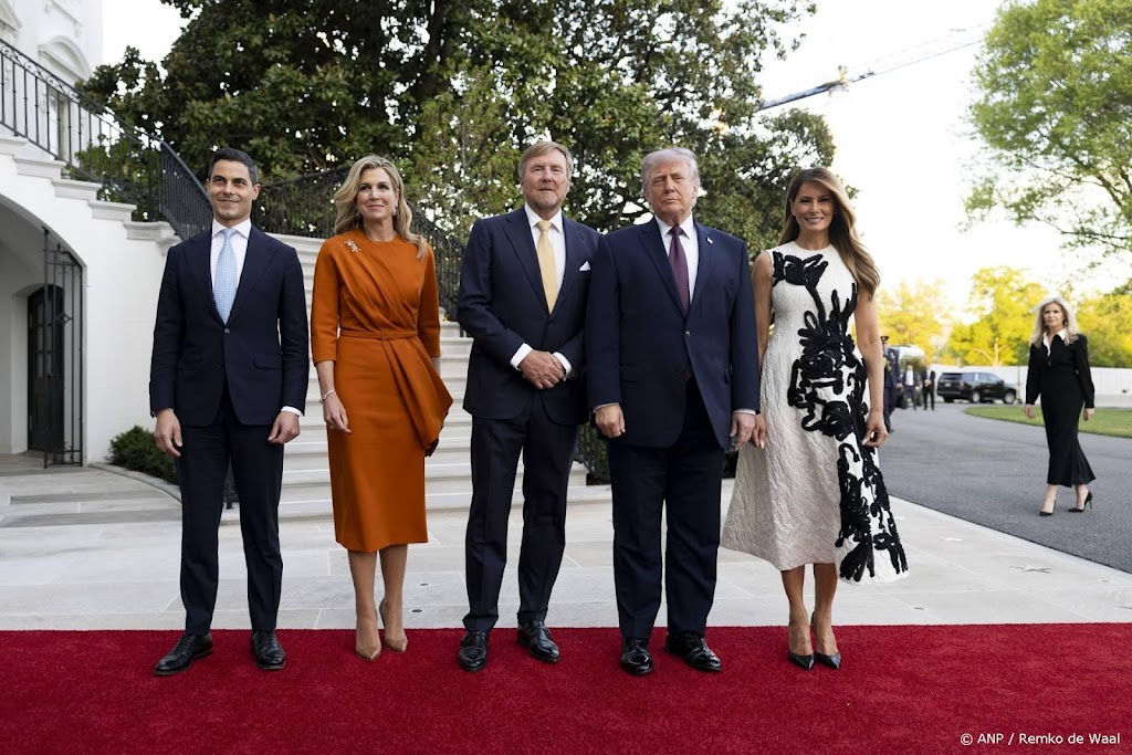 Koningspaar en Jetten in het Witte Huis voor diner met Trump