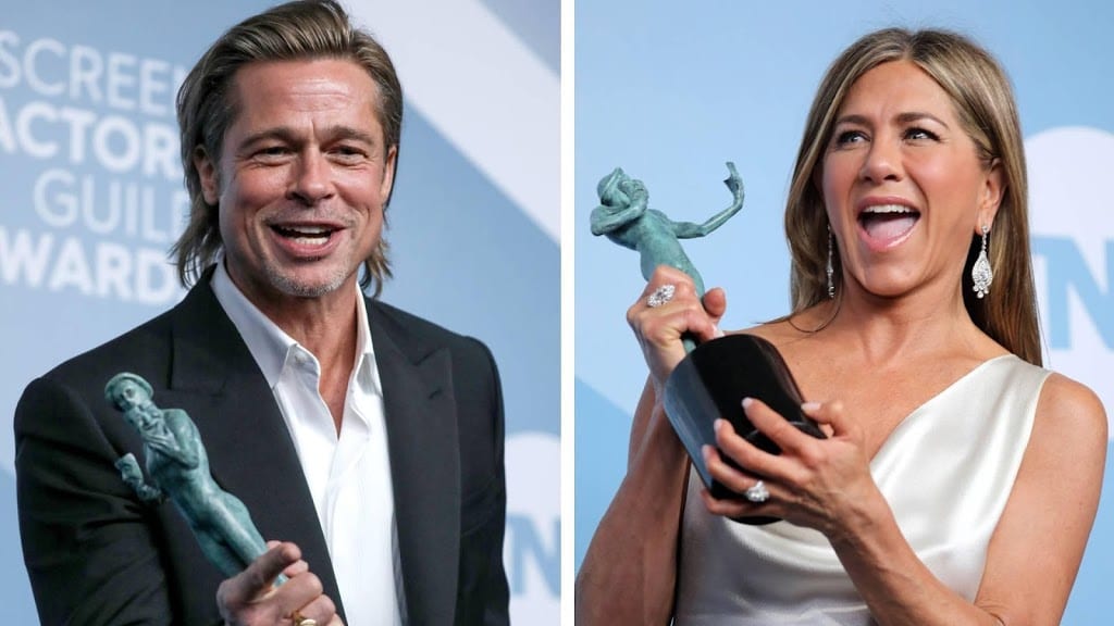 Brad Pitt en Jennifer Aniston werken voor eerst sinds split samen