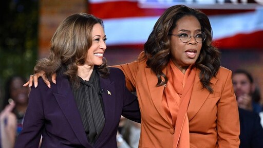 Kamala Harris en Oprah Winfrey samen op livestreamevenement