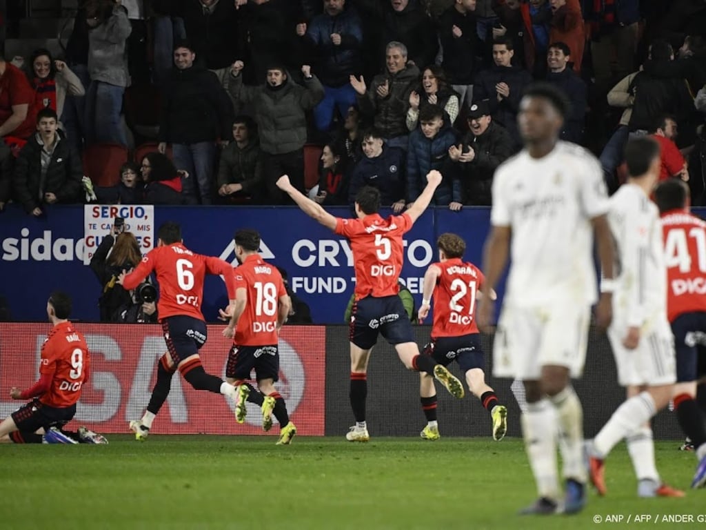 Real Madrid verliest bij Osasuna na doelpunt in slotfase