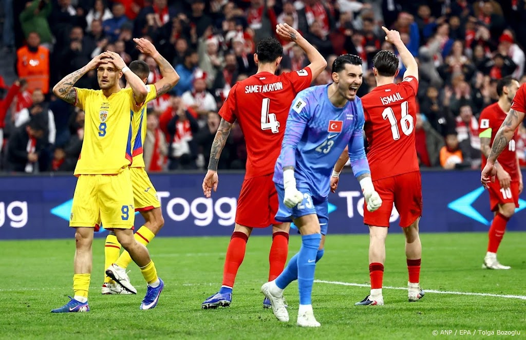 Turkije verslaat Roemenië in play-offs en maakt nog kans op WK