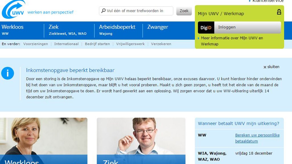 Site UWV weer bereikbaar
