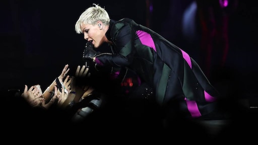 Pink staakt concert om fan te troosten