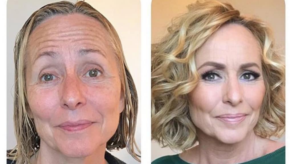 Goudeerlijk: Angela Groothuizen zonder en met make-up