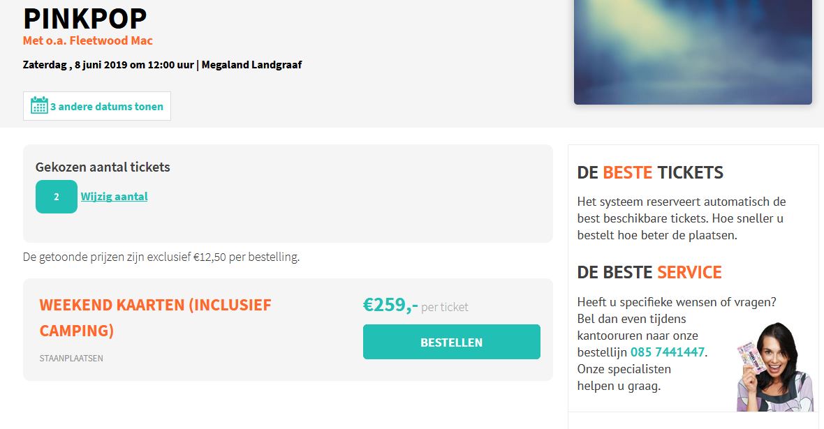 De échte kaartverkoop begint pas in maart 2019, maar Topticketshop verkoopt ze nu al.