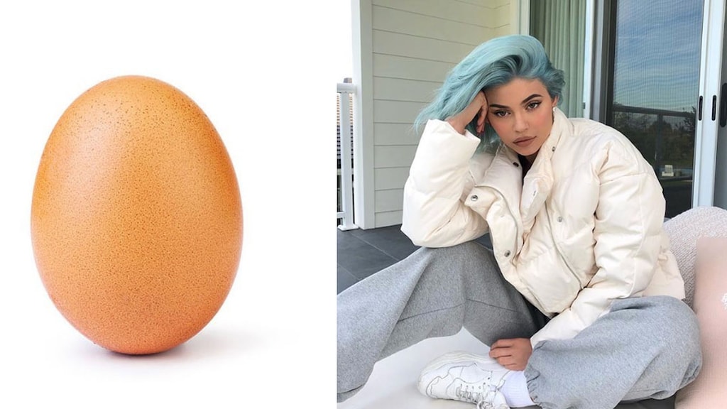Foto van ei breekt Instagramrecord Kylie Jenner