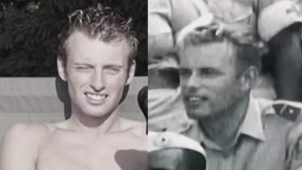 Joey (links) en een oude foto van Jan Karbaat (rechts).