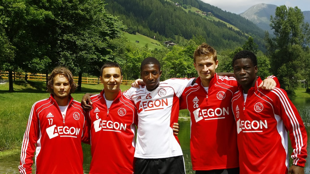 v.l.n.r. Daley Blind, Darko Bodul, Mitchell Donald, Jan-Arie van der Heijden en Jeffrey Sarpong