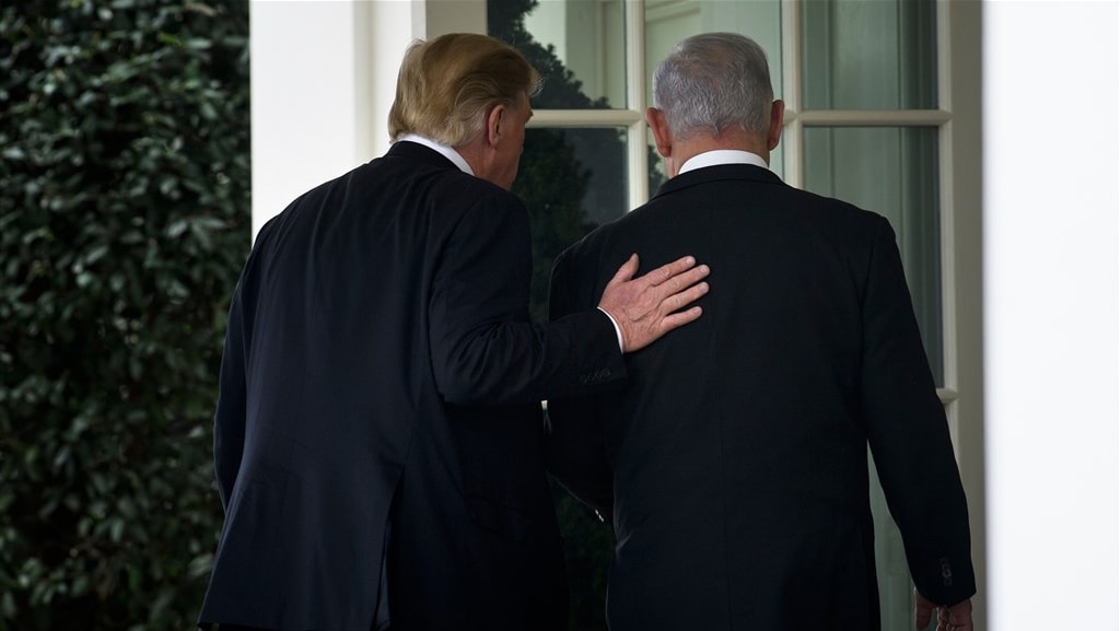 Trump en Netanyahu in het Witte Huis.
