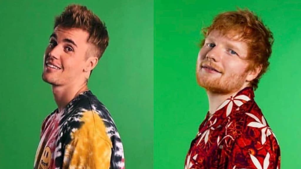 Justin Bieber en Ed Sheeran duiken samen de studio in