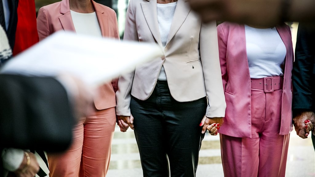 Kamerleden in het roze en hand in hand tegen Nashville-verklaring