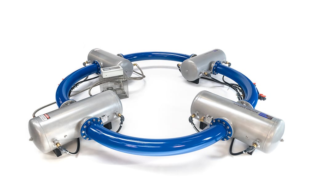 De machine van Sound Energy is zo groot als een personenauto.