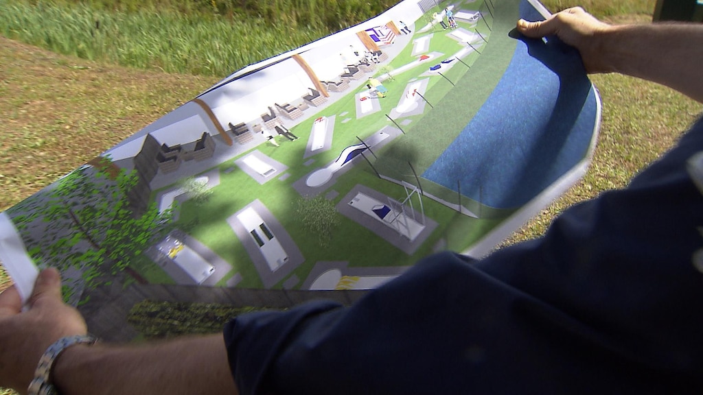 Het plan voor de midgetgolfbaan van Henk Oosterhuis.