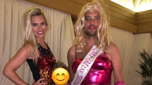 ZIEN: Nicolette van Dams liefje Bas Smit gekleed als vrouw