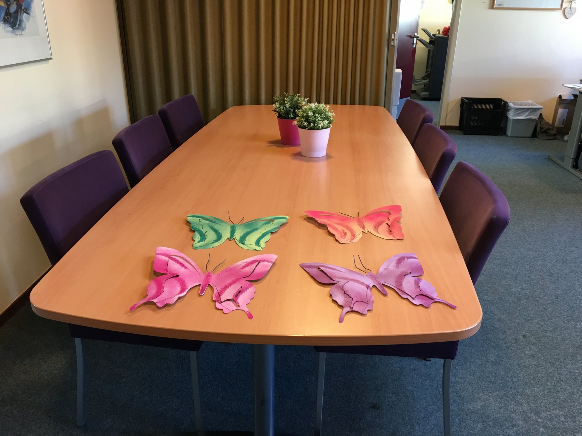 Deze vlinders worden op de herdenkingsplek geplaatst van de school. 