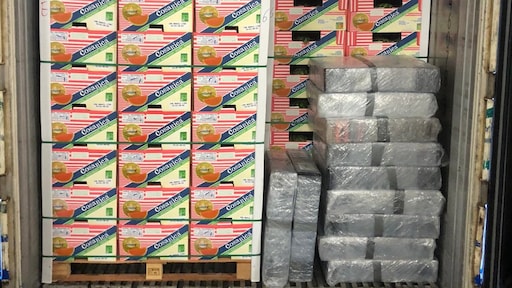 Medewerkers fruithandel vinden 330 kilo cocaïne tussen meloenen