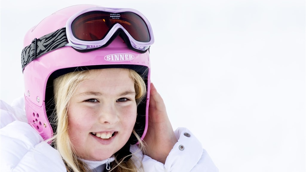 De tienjarige Amalia tijdens de fotosessie in Lech in Oostenrijk.