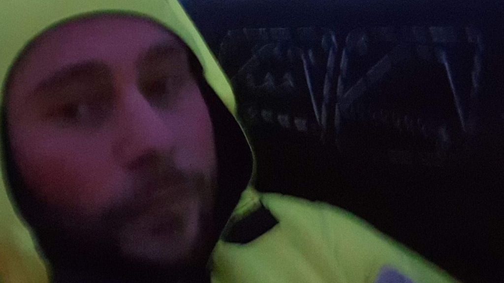 Sander in het reddingsvlot