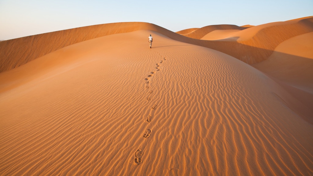 Zandduinen in de Rub al Khali woestijn in Oman