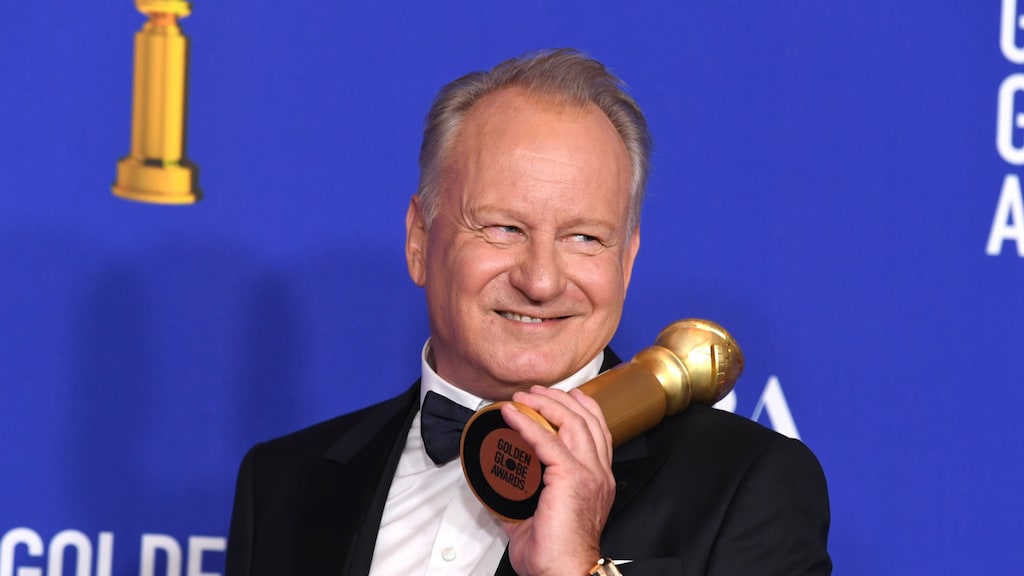 Acteur Stellan Skarsgård dankt wenkbrauwen voor Globe