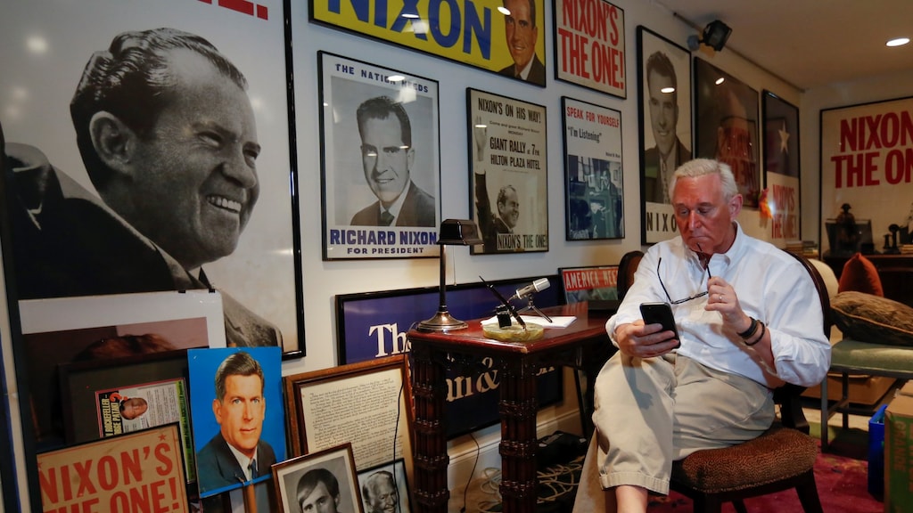 Roger Stone in zijn kantoor in 2017.