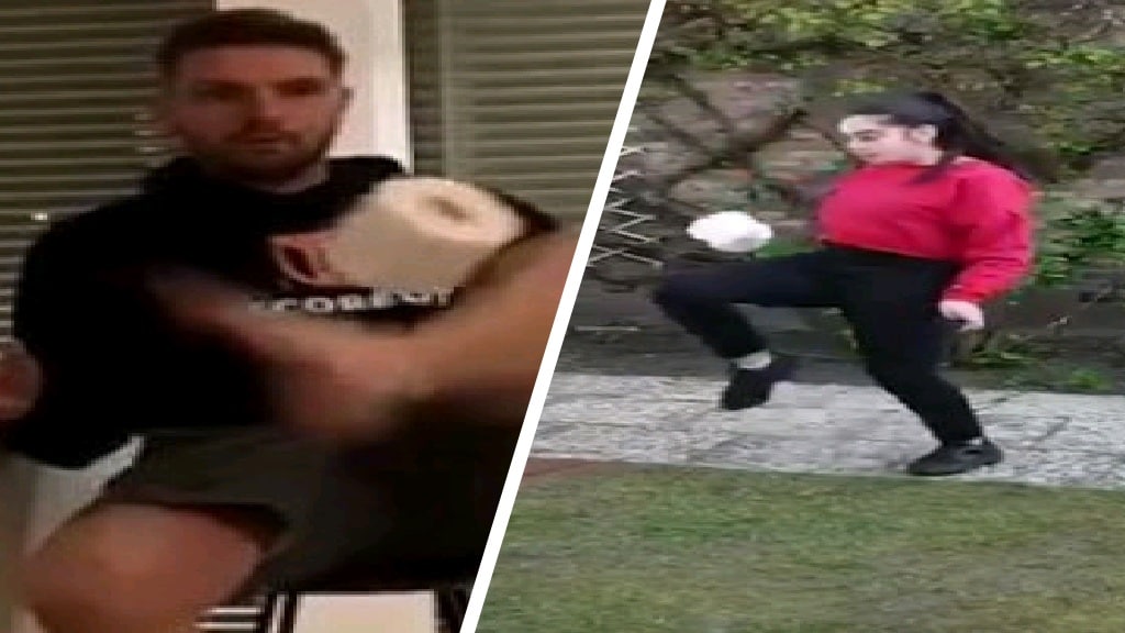 Pielen met toiletpapier, trucjes met de bal: #stayathomechallenge razend populair