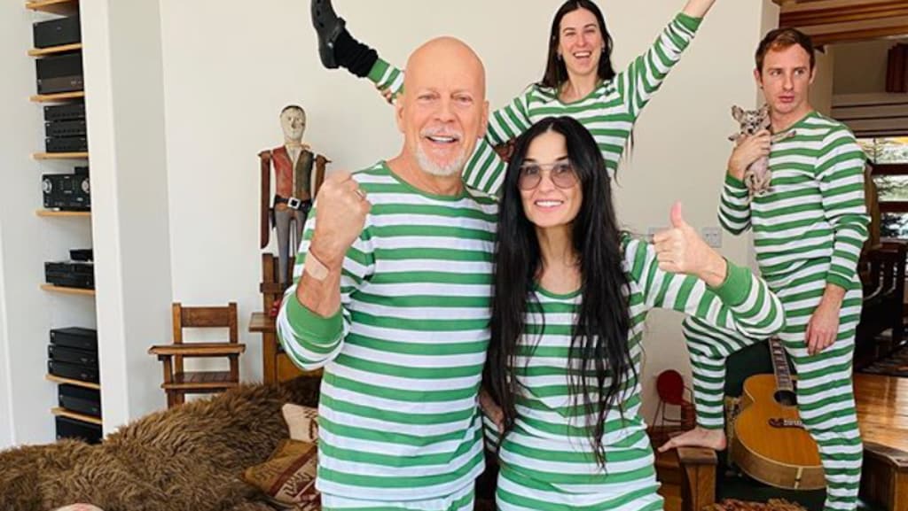 Ex-liefjes Bruce Willis en Demi Moore samen in quarantaine