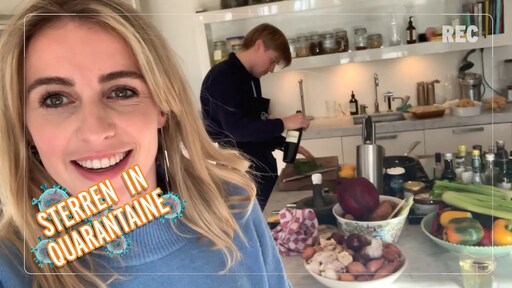 Sterren in Quarantaine: Iris Enthoven dolgelukkig met chef
