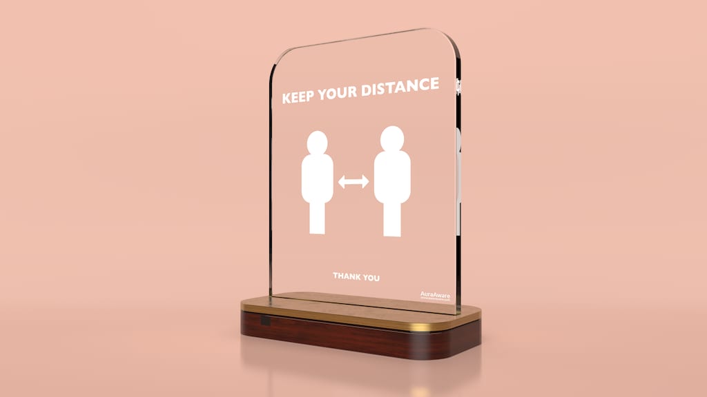 De Aura Aware gaat piepen als je te dichtbij komt.