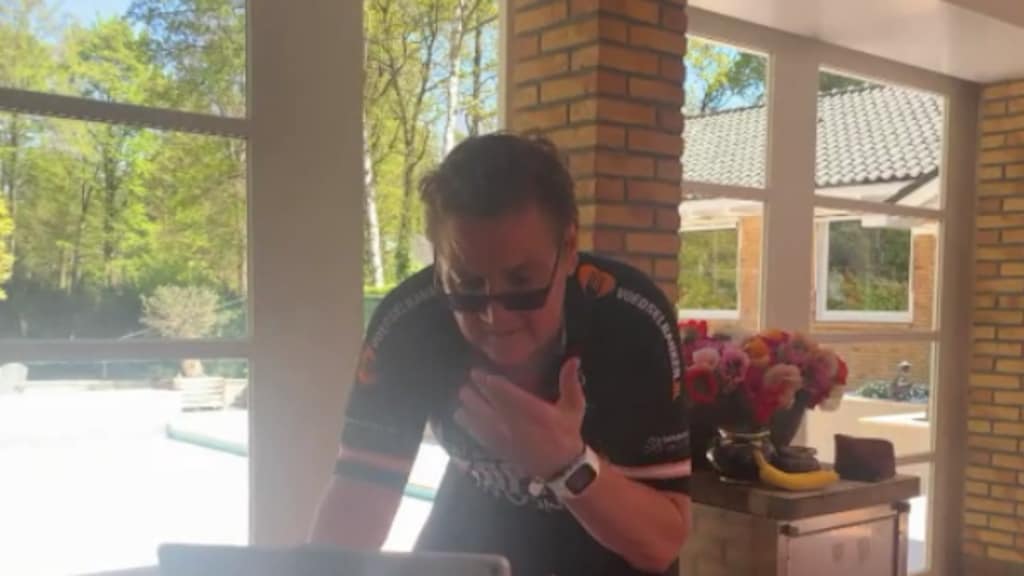 René Froger werkt zich in het zweet tijdens Amstel Gold Race