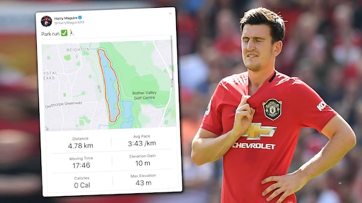 Maguire liegt over work-out in het park