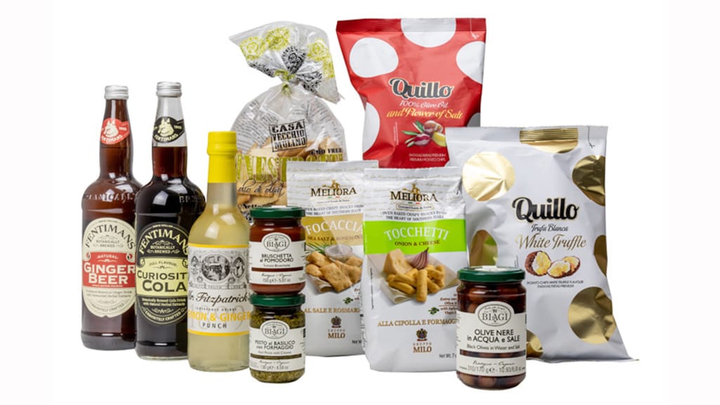 Een online te bestellen borrelpakket.