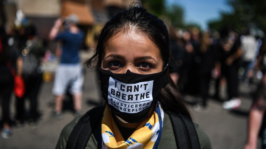 Demonstreren in tijden van corona. Dit is in Minneapolis.