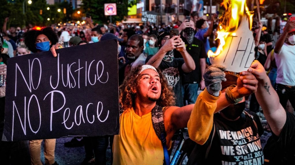 'Geen gerechtigheid, geen vrede'. Atlanta.