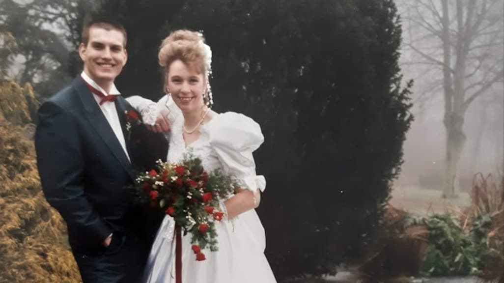 Irene en Johan op hun trouwdag