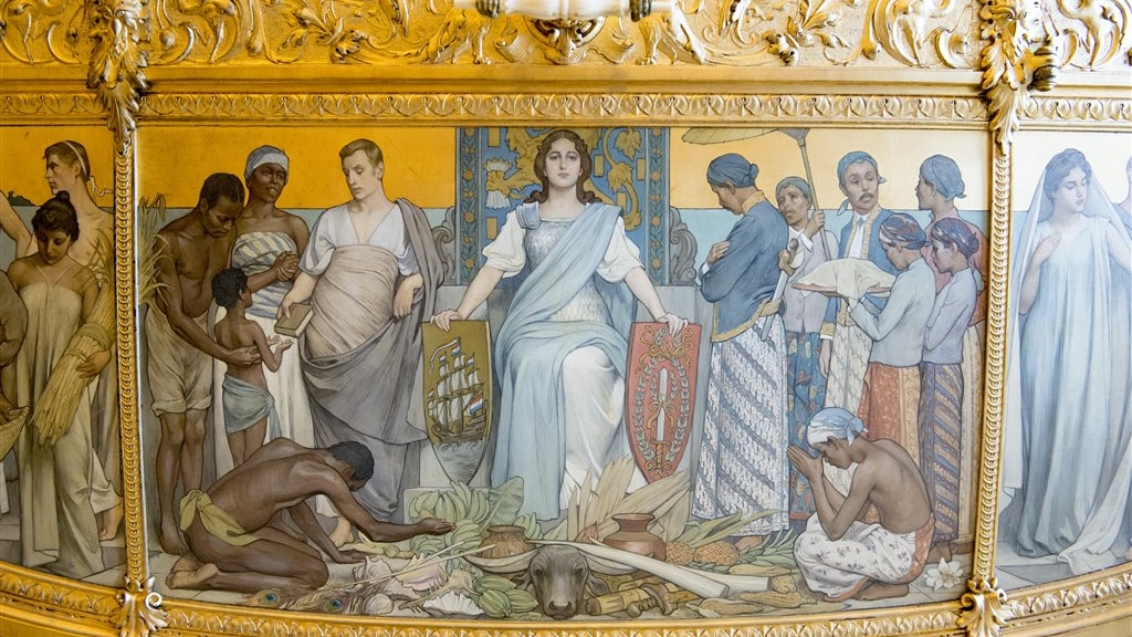 Het paneel op de koets.