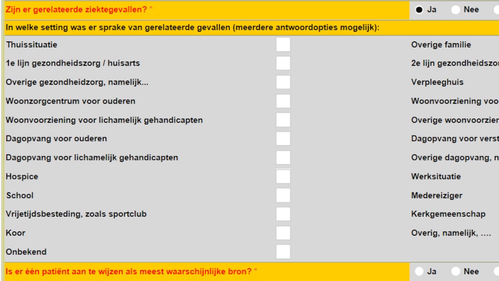 In dit formulier kan de GGD de situatie van een besmetting invullen.