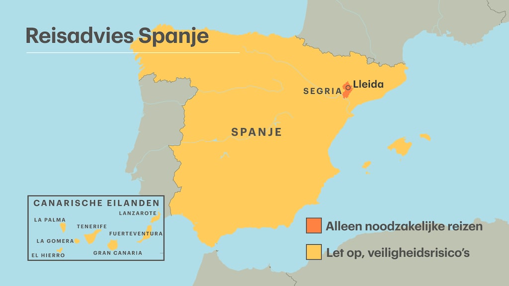 Het Nederlandse reisadvies voor Spanje.