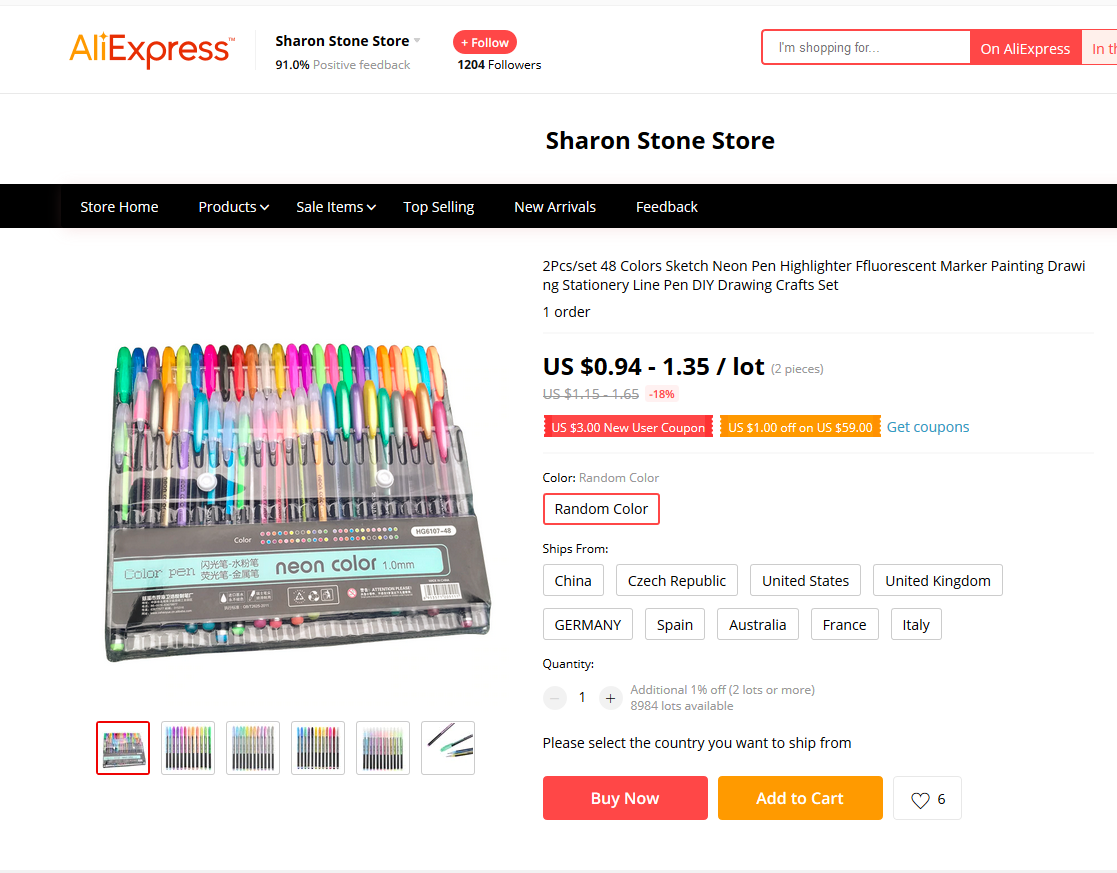 Voor precies dezelfde set pennen betaalde Eva het tigvoudige.