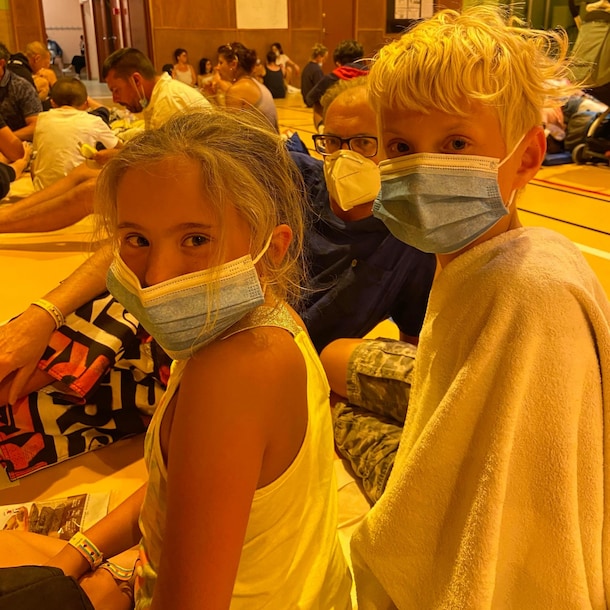 De kinderen en man van Berlinda.