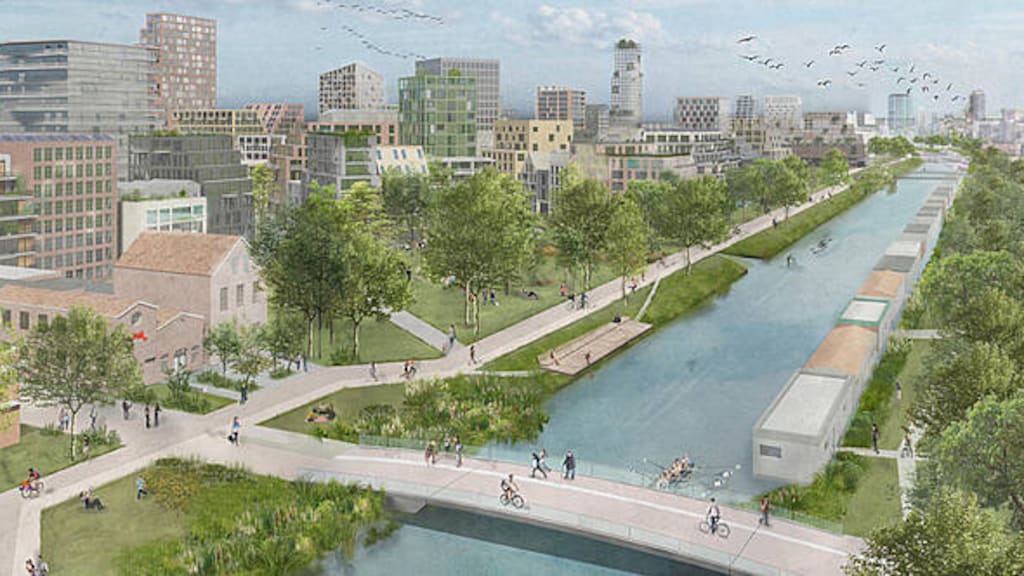 Impressie van de Merwedekanaalzone in Utrecht