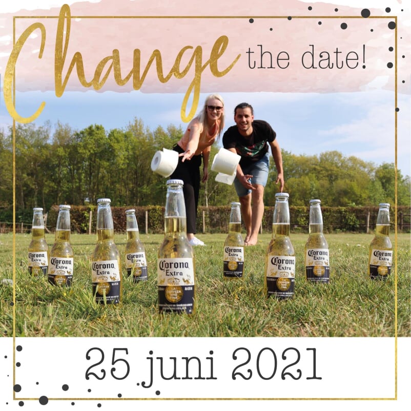 De 'change the date'-kaart van Irene en Remondo 