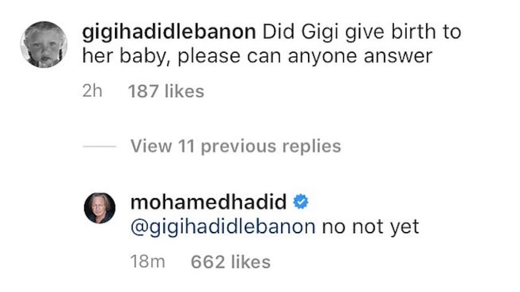 Mohamed Hadid in de comments