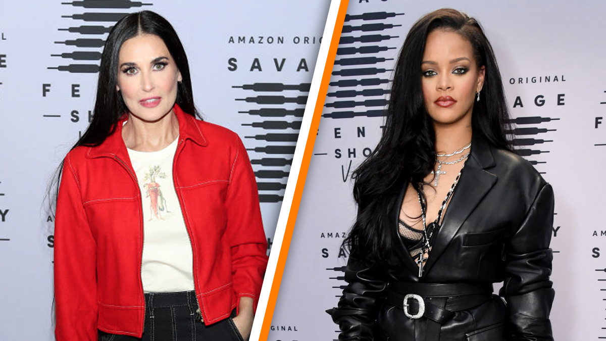 Wauw: Demi Moore schittert in sexy lingerieshow van Rihanna