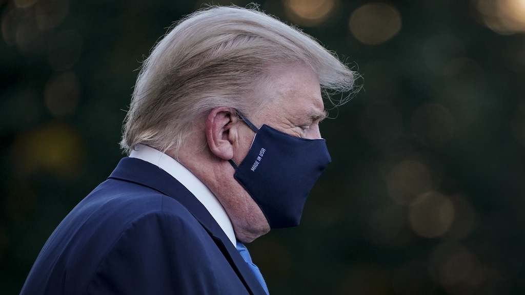 Mondkapjes waren overbodig bij team Trump, tot hij zelf het coronavirus kreeg