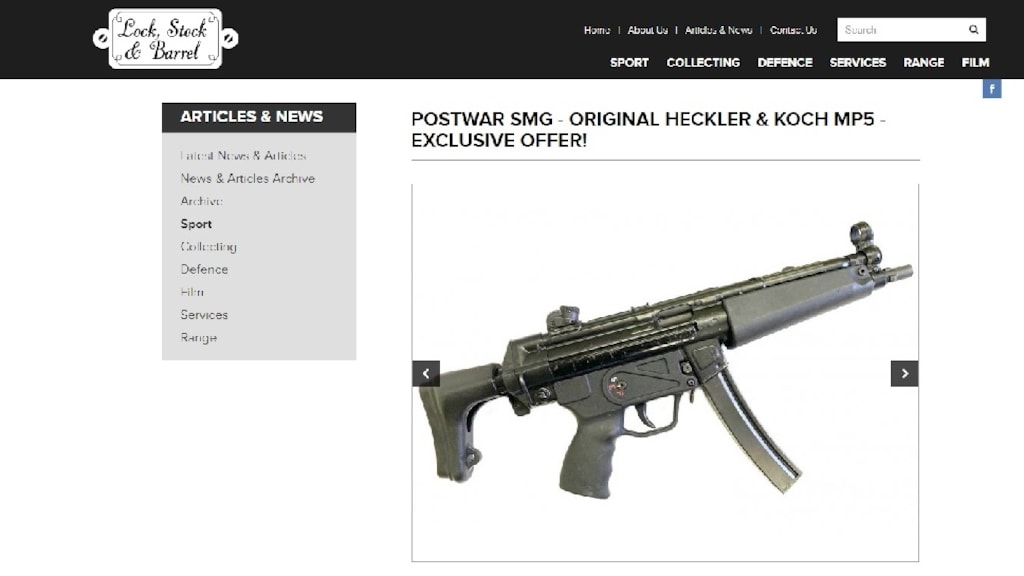 De site van de wapenhandelaar.