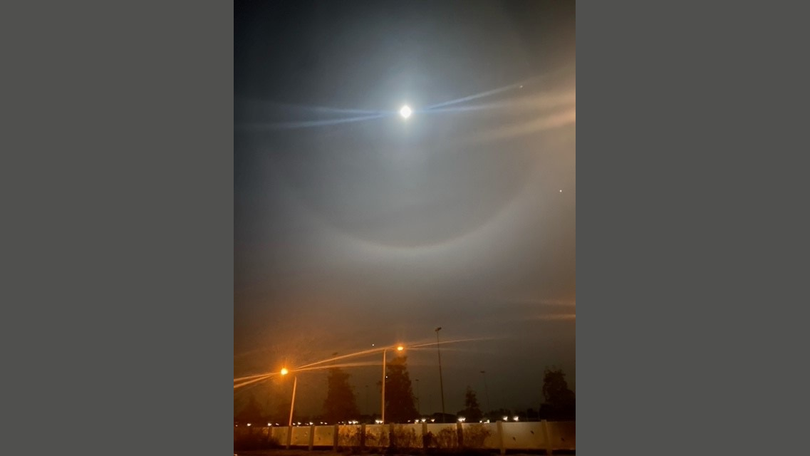 Nederland verrast door bijzonder weerfenomeen: kring om de maan