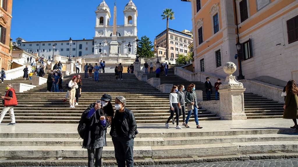 De beroemde Spaanse trappen in Rome.