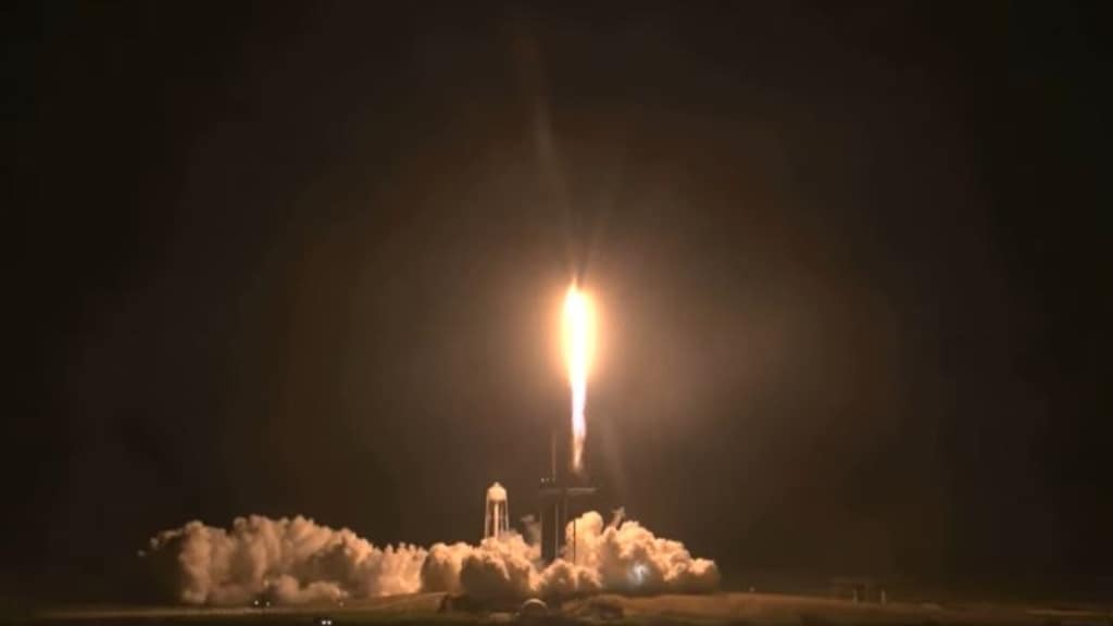 De lancering van de SpaceX.